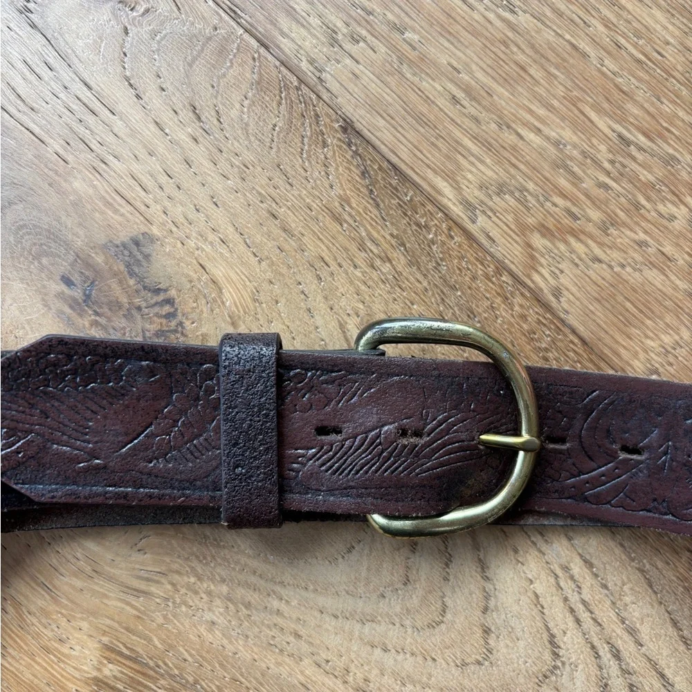 Vintage wrangler genuine leather belth mens 40